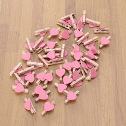 50 Roze Mini Houten Hartvormige Clips voor Foto's, Kaarten en Knutselprojecten — thumbnail 4