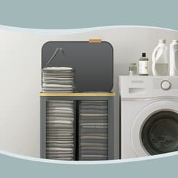 SONGMICS - Wasmand - Wasmand met Deksel - Uitneembare Waszak - 2 Vakken - 150 Liter Capaciteit — thumbnail 5