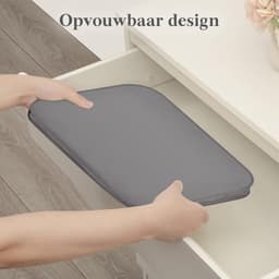 Wasmand Smal - Wasverzamelaar Opvouwbaar - Ruimtebesparend Opbergen - Stevig Metalen Frame - 50 Liter 41x22x55cm - Grijs — thumbnail 3