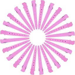 24 Stuks Roze Metalen Haarclips met Krokodillenklemmen voor Styling en Kleuring — thumbnail 3