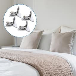 Dekbedclips - 12 stuks - Dekbed klemmen - Deken Clips - herbruikbaar - Anti-Schuif Bed Clips - Voorkom dat beddengoedaccessoires verschuiven - de deken binnenin te houden - wit — thumbnail 5