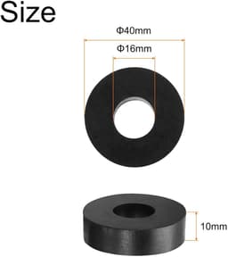Rubberen spacers - Anti-vibratie bussen - Trillingen dempen - Olie en corrosiebestendig - 40x16x10 mm - Zwart — thumbnail 4