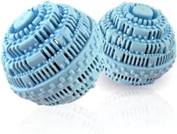 Set van 2 wasballen — Groot formaat — Natuurlijke, chemicaliënvrije wasballen voor wasmachines — Anti-klit wasballen (Lichtblauw) — thumbnail 1