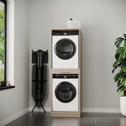 Wasophoogte® Wasmachine Kast Lisbon - Wasmachine verhoger - Wasmachine ombouw - 700(D)*665(B)*1980(H) mm - Taupe — thumbnail 4