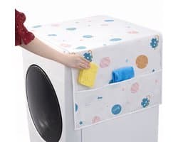Koelkast Afdekhoes met Opbergvakken – PEVA Waterdicht, Olie- en Stofdicht – Multifunctionele Koelkast Cover met Hangende Opbergtas – Voor Koelkast of Wasmachine – 130×55 cm – Small Planet Design