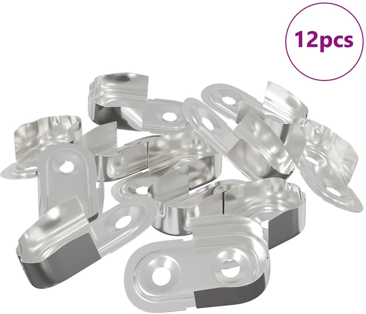 vidaXL - Kledingroedeinde - 12 - pcs - Wit - Zink - 40 - x - 18 - x - 10 - mm - IJzer — afbeelding 1