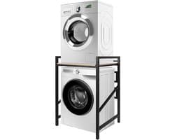 Wasmachine rek - Droger stapelaar - Ruimtebesparing keuken - 3 Hoogtes verstelbaar - 61 x 71 x 104 cm - Wit