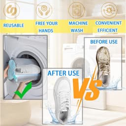 Wasmachine Tas voor Schoenen Sneakers en Sportschoenen - 360° Reiniging - Herbruikbaar - 2 Stuks — thumbnail 2