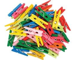 150 mini houten wasknijpers (3,5 cm per stuk), gekleurde wasknijpers, natuurlijk hout, fotoknijpers, knutselknijpers, betrouwbare kwaliteit, verfijnd en stijlvol. — afbeelding 1
