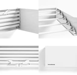 Wanddroogrek - Inklapbaar - Wasrek Hangend - Droogrek Muur - Wasrek Uitschuifbaar - Roestbestendig - Voor binnen en buiten - extra strak design - 80 cm — thumbnail 2