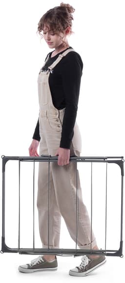 KADAX Zwart torendroogrek, wasrek van gepoedercoat staal, staand droogrek met 15 m droogoppervlak, wasdroger met antislipvoetjes (zwart) — thumbnail 5