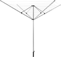 KADAX Wäschespinne mit 50 Meter Wäscheleine, Wäscheständer aus rostfreiem Aluminium für Draußen, höhenverstellbare Wäscheschirm mit Bodenhülse für Garten — thumbnail 3