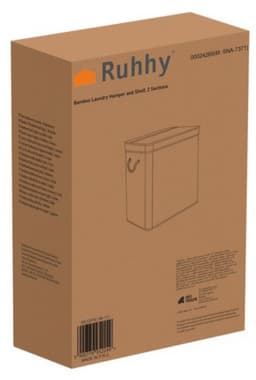Ruhhy Wasmand dubbel - bamboe - 100 liter - 60 x 54 cm - lichte en donkere was - natuurlijke look — thumbnail 3