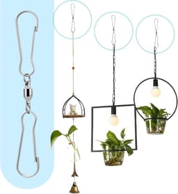 10pack - draaibare haken - clips - soepele spinner - met dubbele hangers - draaibare haken - windzak van roestvrij staal - draaibare clips — thumbnail 5