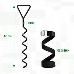 Grondankers - Grondanker set voor trampoline (4 stuks) – 40 cm sterke trampolineankers – Draaiankers voor veilige bevestiging in de grond - Set van 4 grondankers voor trampoline — thumbnail 1