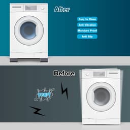 4 trillingsdempende pads voor wasmachines - zeer slijtvaste vierkante rubberen voetjes — thumbnail 3