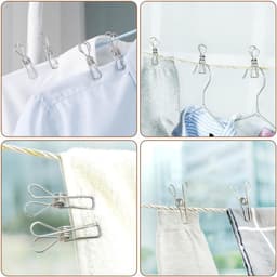 OUYLAF Wasknijpers - roestvrijstalen wasknijpers - wasrek - droogrek - voor Waslijn, Kleding Sok Hanger, Keuken, Kantoor - 60pcs — thumbnail 5