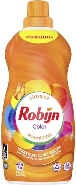 Robijn - Klein & Krachtig Wasmiddel Color 34 Wasbeurten - 2 x 1,19 liter - Voordeelverpakking — thumbnail 3