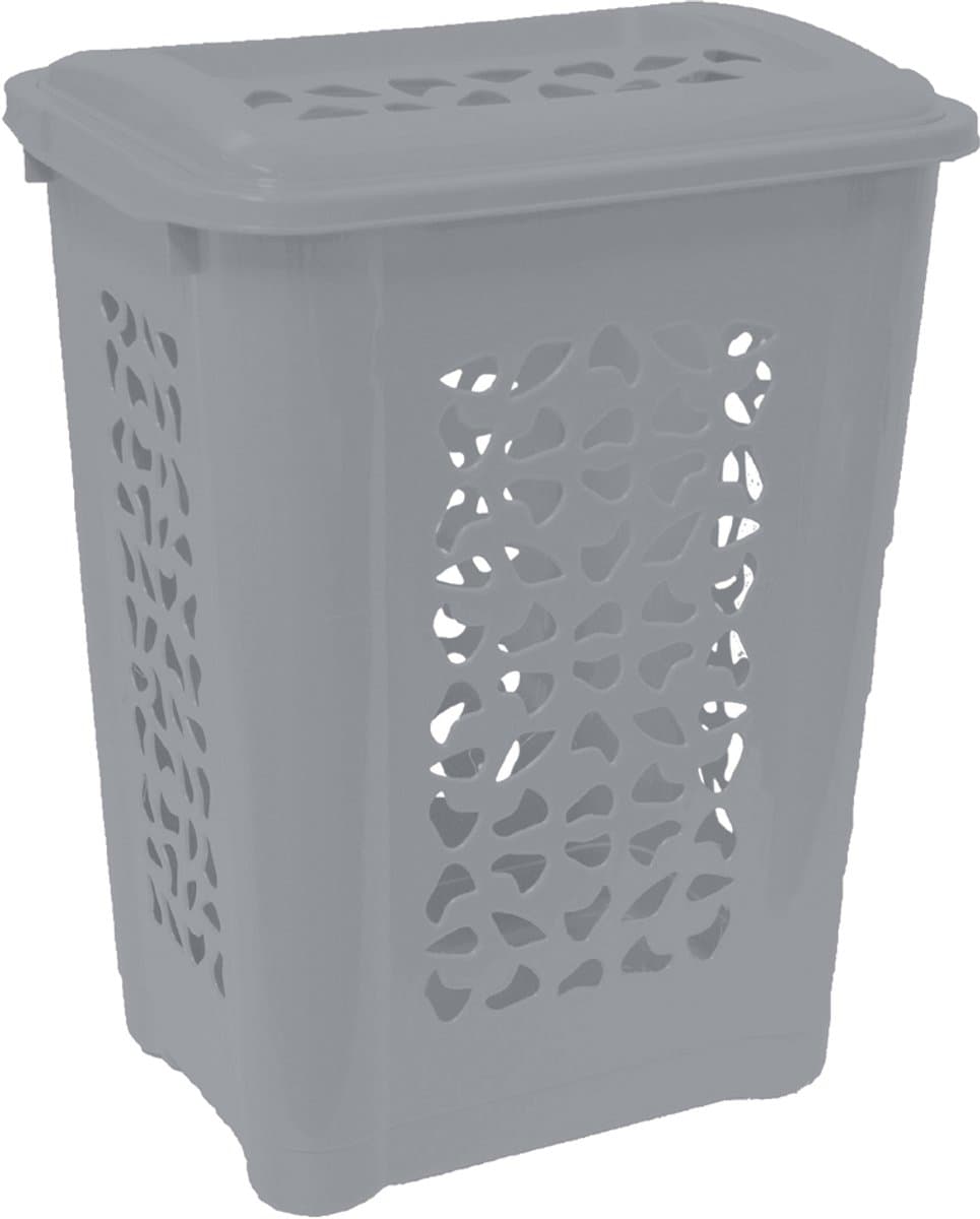 Wasmand 'per', met deksel, 60 liter, noordgrijs — afbeelding 1