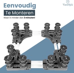 VanDijck Wasmachine Verhoger - 12 Poten - Verstelbaar 43-66 cm - Max 300 kg — thumbnail 4