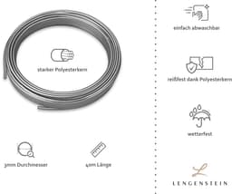 Lengenstein waslijn - scheurvast en weerbestendig - 40 m - diverse kleuren - polyester — thumbnail 2