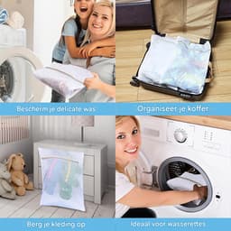 longziming -5-delige Waszakken Set met Honingraatstructuur – Sterke Wasnetten voor Fijn Wassen, Ondergoed & Kleding – Herbruikbare Wastas met Rits – Ideaal voor Reizen & Kledingorganisatie — thumbnail 4