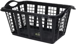 Storage Solutions wasmand met handvatten - 2x stuks - zwart - 37 liter - 60 x 40 x 30 cm — thumbnail 2