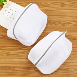 2 stuks - Wasmachine schoenenzak - alleen voor luie mensen - schoenenzak om schoenen te beschermen na het wassen, drogen en drogen - grijze rits - 42cm*24cm*24cm — thumbnail 4