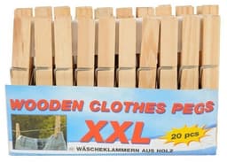 Houten wasknijpers - 140x stuks - voordelige knijpers / wasspelden - bamboe - was ophangen — thumbnail 3