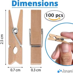 Houten Wasknijpers voor Foto Decoratie Ambacht Cadeaus Knutselen Schoolprojecten – 100 Stuks 25 mm — thumbnail 3