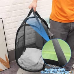 Vouwbare Wasmand - Waszak - Vouwbare Wasmanden - Pop Up Wasmanden met Verstevigde Handvatten voor Bedrijf - Reizen en Kamperen — thumbnail 4