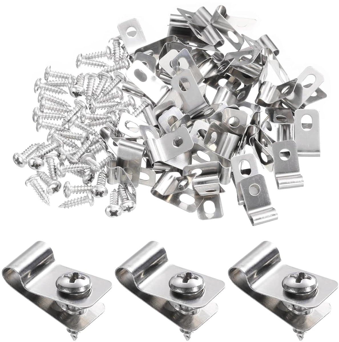 Allecto plus - Draadhekclips 50 stuks voor bevestiging van landbouwhek met roestvrijstalen schroeven — afbeelding 1