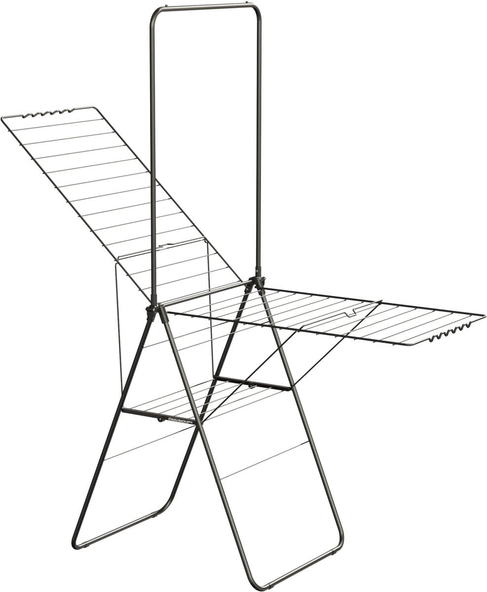 STAUS&BACH Droogrek met stang 25.99m - Inklapbaar Wasrek - Staal - Mat zwart - Aeriq Flex — afbeelding 1