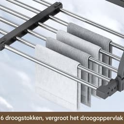 Ynkkvre-Opvouwbaar Droogrek – Verstelbaar 42-72 cm – Stevig Roestvrij Staal – Ruimtebesparend en Energiezuinig – Voor Binnen en Buiten — thumbnail 5
