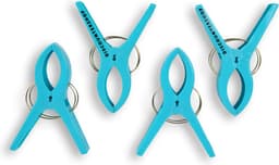 Set van 4 Blauwe Kunststof Wasknijpers - Handdoekklemmen - 15x10x3cm - Ideaal voor Klussen en Huishouden — thumbnail 1