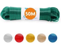 LaundrySpecialist Waslijn - Waslijndraad - Wasdraad - Waslijndraad met stalen kern - 50 meter met stalen kern - Groen — afbeelding 1