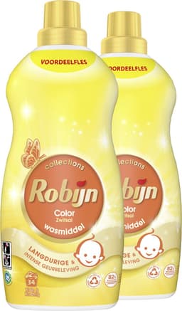 Robijn -Vloeibaar Wasmiddel - Klein & Krachtig- Zwitsal - 2 flessen -68 wasbeurten - Voordeelverpakking — thumbnail 2