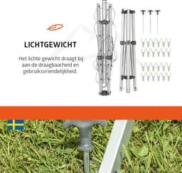 Campout Droogmolen met Voet - 79 x 24 x 13 cm - Wasmolen - Eenvoudig drogen - Inklapbaar - Droogmolen met Grondanker - Inclusief beschermhoes en 3 haringen — thumbnail 4
