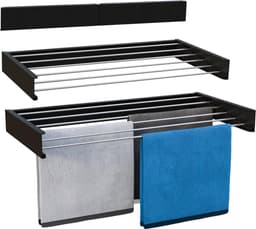 Home4u® Wanddroogrek Inklapbaar XXL - 100cm - Wasdroogrek - Droogrek Inklapbaar - Hangend - 6M lengte — thumbnail 1