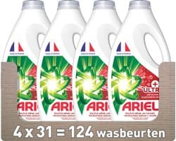 Ariel Vloeibaar Wasmiddel +Ultra Vlekverwijderaar - 4 x 31 Wasbeurten - Voordeelverpakking
