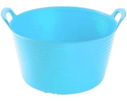 Plasticforte flexibele emmer/kuip - 2x - blauw - kunststof - rond - 56 liter - 60 x 53 x 38 cm - wasmanden - tuinafval - speelgoed