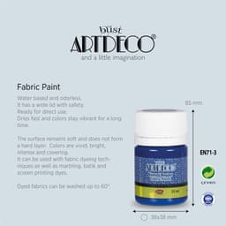 Artdeco Textielverf Set – 6 Kleuren x 25ml – Hoogwaardige Acrylverf voor Stoffen – Wasbare textielverf, Scholen en DIY Projecten — thumbnail 5