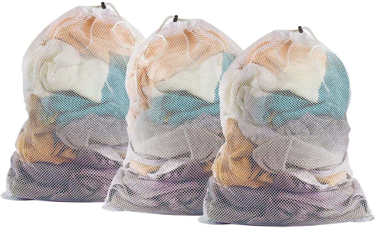 Ibenzoa® Herbruikbare Wasnetten voor Wasmachine met Grote Capaciteit en Trekkoordsluiting, Set van 3 — afbeelding 1