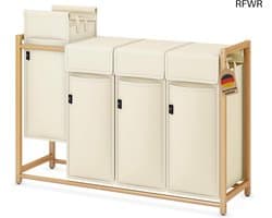 RFWR® Wasmand met wieltjes en 4 vakken - Ideaal voor zorgeloze wasverzameling