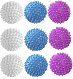 Wasdrogerballen-Droogballen-Wasdrogerballen-Non-Toxic Washing-Balls Tangle Free -Softens Fabrics-Prevents Tangles-Cleaning-Blue -Purple- White-9Stuks — thumbnail 1