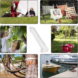 JGS Premium - Outdoor waslijn vlagtouw klimtouw van nylon voor camping & tuin, 25 meter met karabijnhaken — thumbnail 5