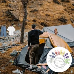Portable Clothesline 2 Pack with 12 Pcs Colorful Clips - Adjustable Travel Clothesline for Camping - Elastic Retractable Line for Indoor and Outdoor (Colorful) — thumbnail 2