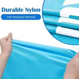 Allecto Plus - Set van 3 grote waszakken voor thuis en op reis - Opvouwbare opbergtas met trekkoordsluiting - Vuile kledingzakken - Roze, blauw en grijs - Ideaal voor vakantie en kamperen — thumbnail 4