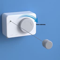 Allecto Plus - Intrekbare Kledinglijn voor Zwaar Gebruik - Drogen van Wasgoed - Muur Gemonteerd - Roestvrijstalen Lijn - 13.8 Ft - Niet-Verzakkende Waslijn — thumbnail 5