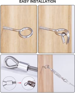 Onzichtbare waslijn - Winddichte hanger voor buiten kamperen - Kampeerwaslijn - kampeeraccessoires - Waslijn - Sterke waslijn - Zilver — thumbnail 3